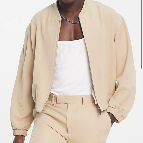 ASOS Other - ASOS DESIGN Mens Smart 80s Oversized Bomber Jacket Size Small NWT